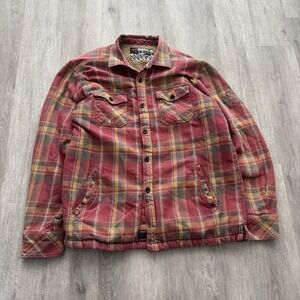 Vintage 90's Quiksilver Sherpa Fleece Lined Flannel Shacket Skake Surf Jacket M